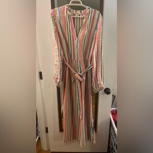 Boden Linen Maxi Notch Neck Dress Size 14R $60